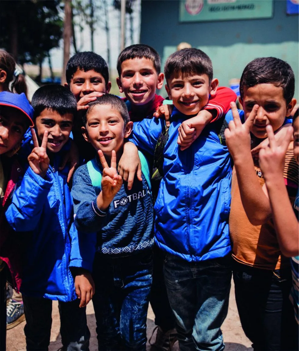 A group of refugee children